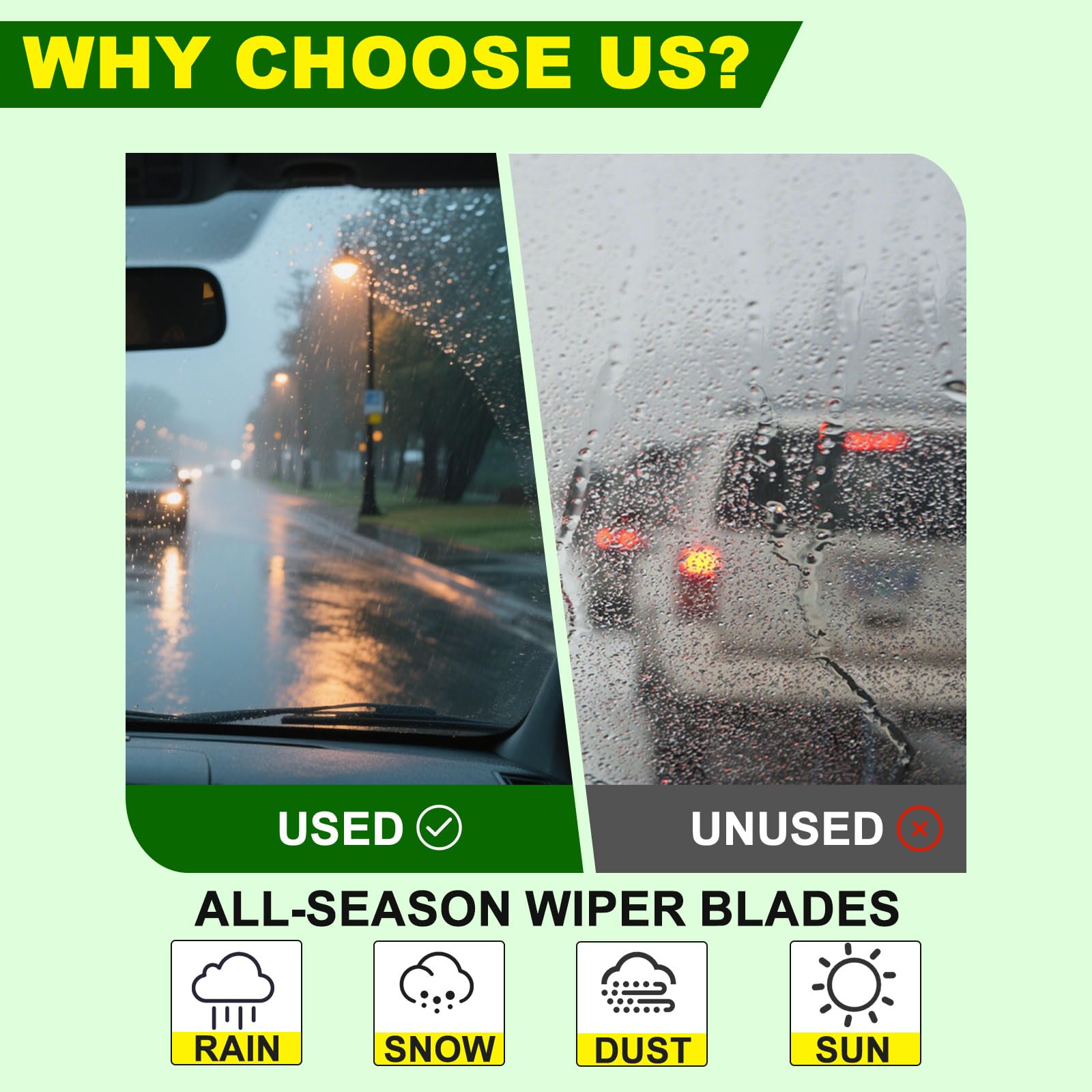 ZIXMMO blades installed on windshield demonstrating smooth, audible-free wiping