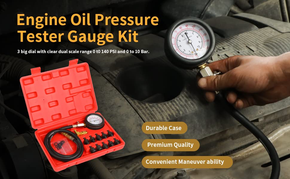 ZJERYL GULL pressure tester connected to engine showing practical diagnostic use
