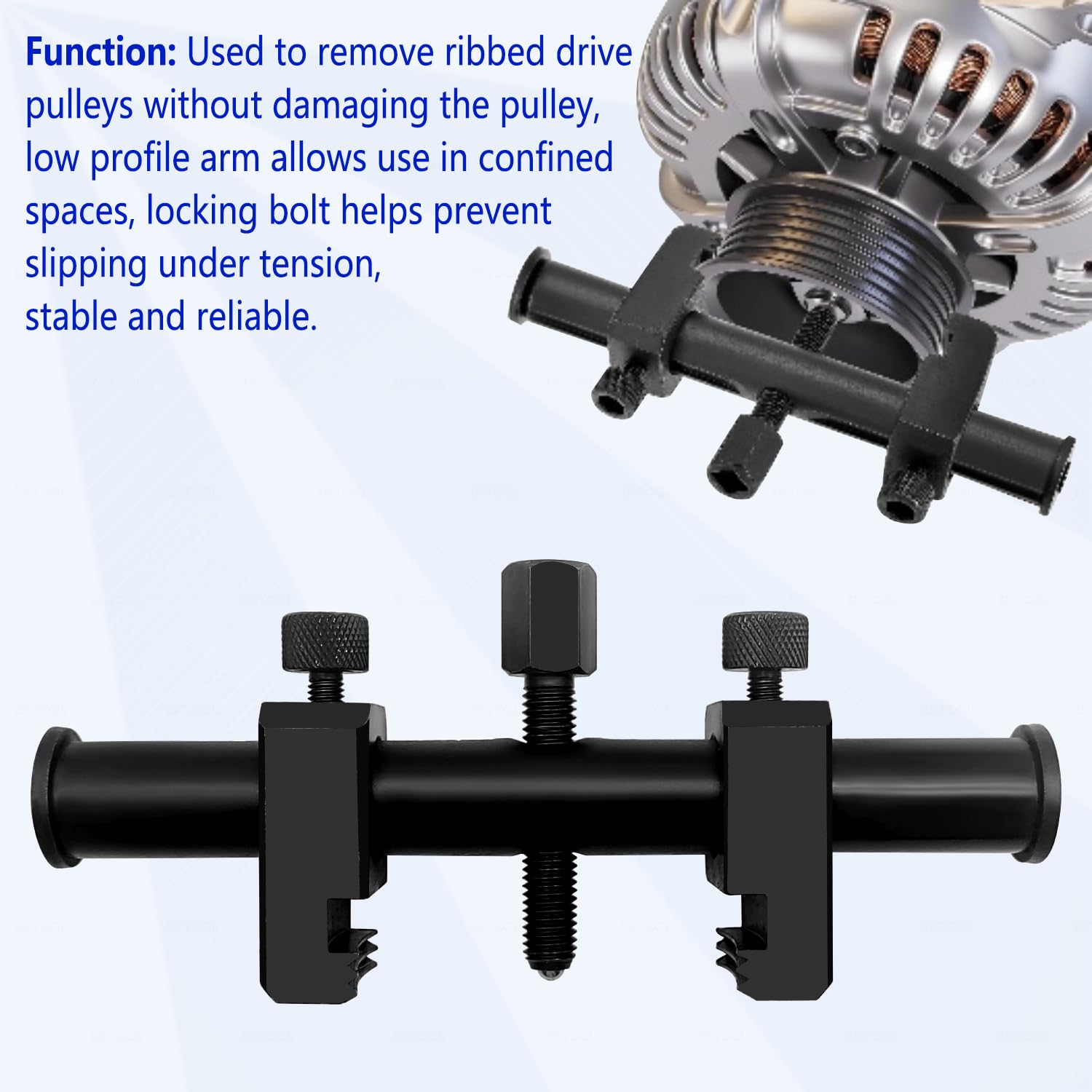 ZKTOOL detail of central forcing screw showing threads and hex head for controlled removal