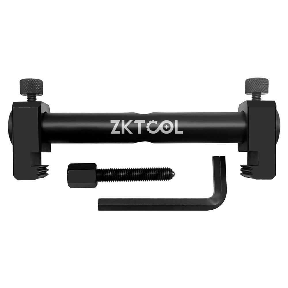 ZKTOOL on a workbench next to a ratchet and pulley demonstrating ready-to-use professional setup