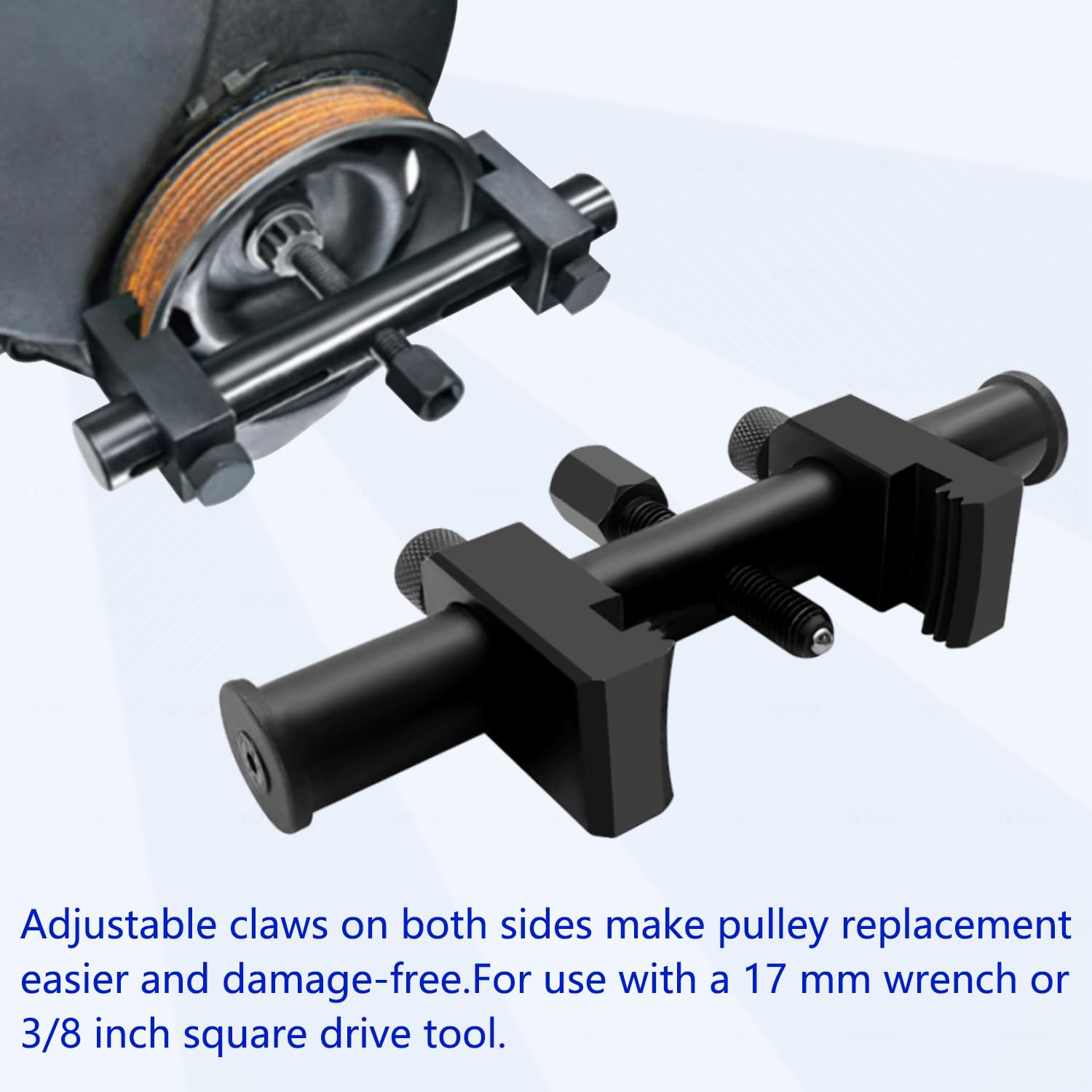 ZKTOOL comparison with pulleys showing 35mm to 160mm fit range for versatile compatibility