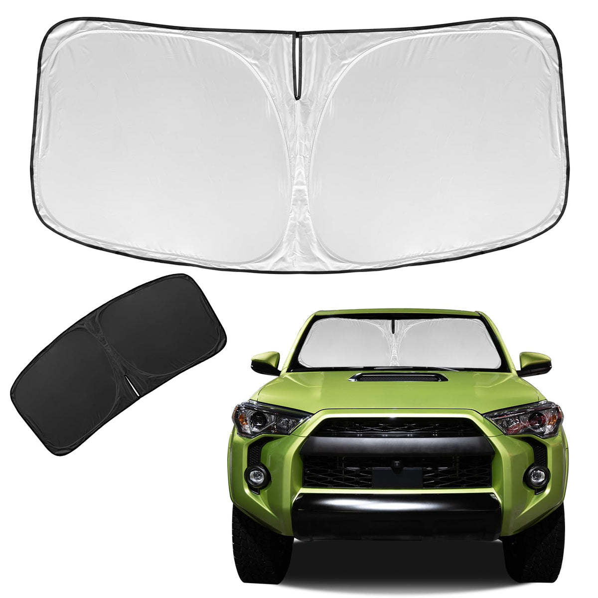 ZOIBV front view showing fitted sun shade and clean fit benefit