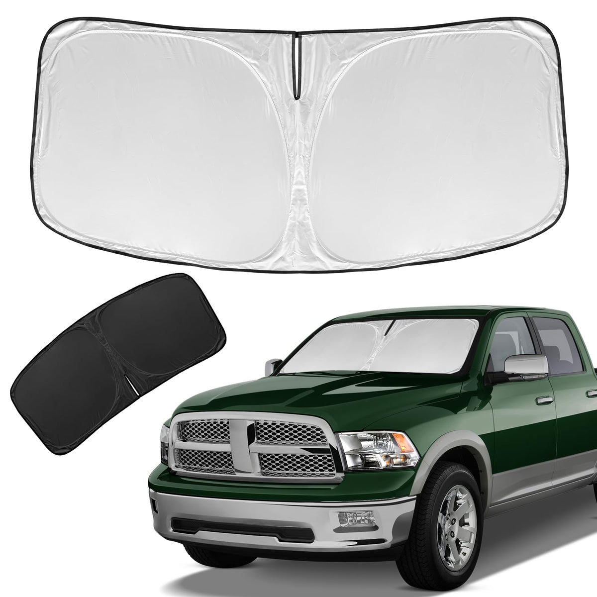 ZOIBV front view on RAM 1500 windshield showing full coverage and protection