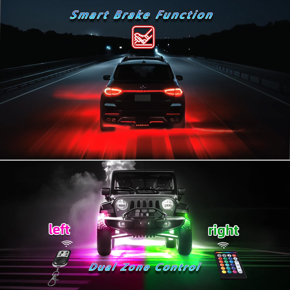 ZONECONA app on smartphone controlling colors and modes for personalized lighting