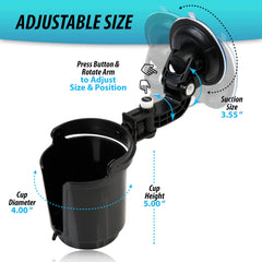 ZONETECH close-up of suction base demonstrating secure glass attachment