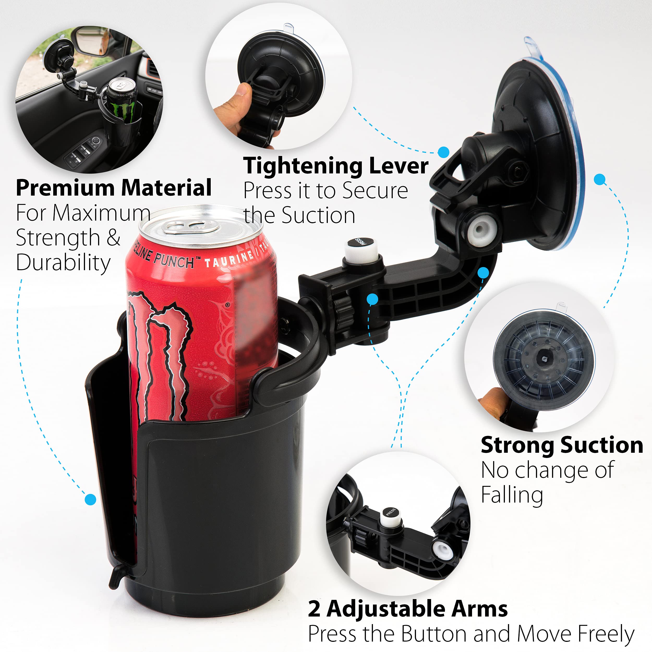 ZONETECH cup collar detail showing expandable grip for varied cups