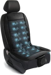 ZONETECH front view of black cooling seat cushion showing breathable mesh and sleek profile