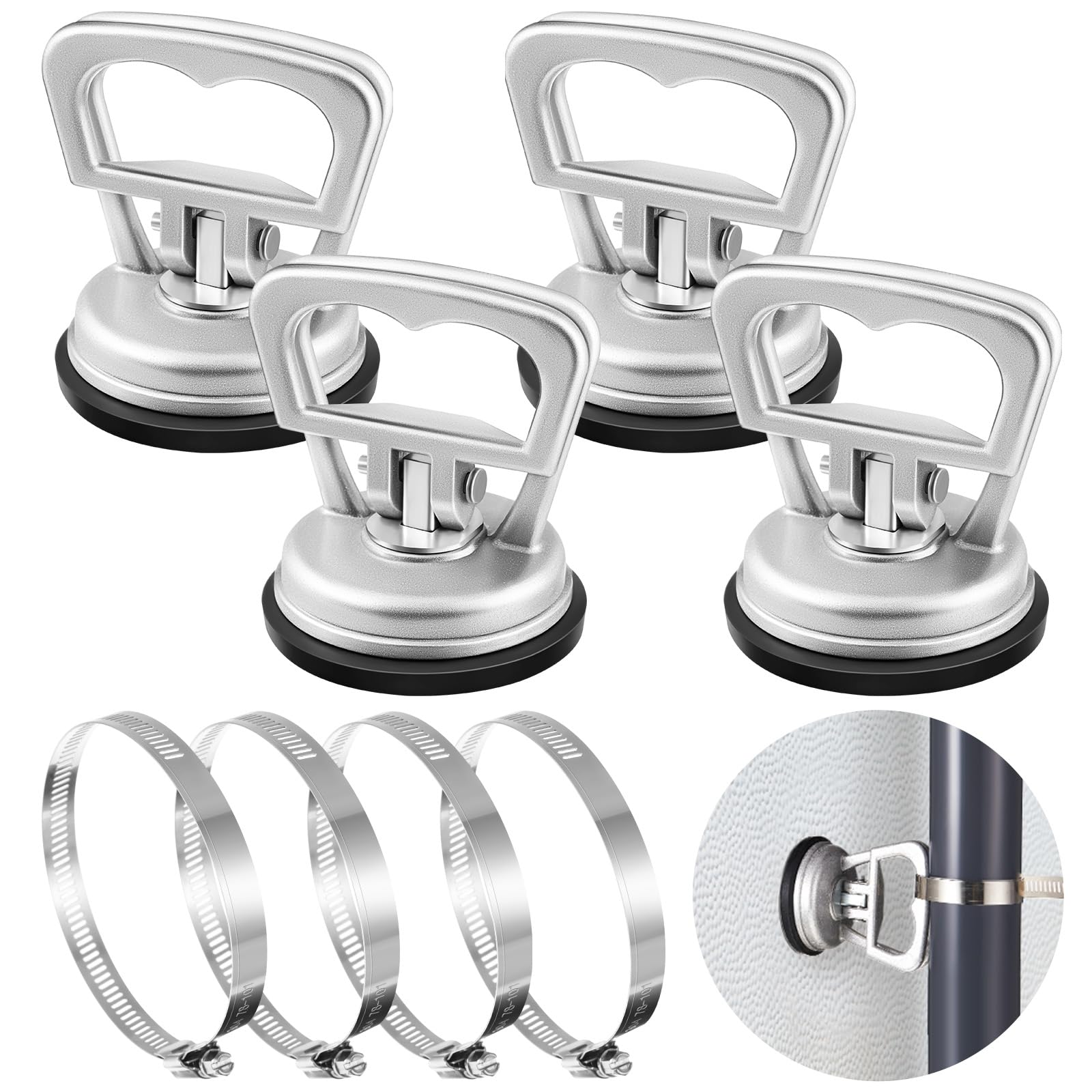 Zonon front view of four suction-cup mounts showing compact mounting benefits