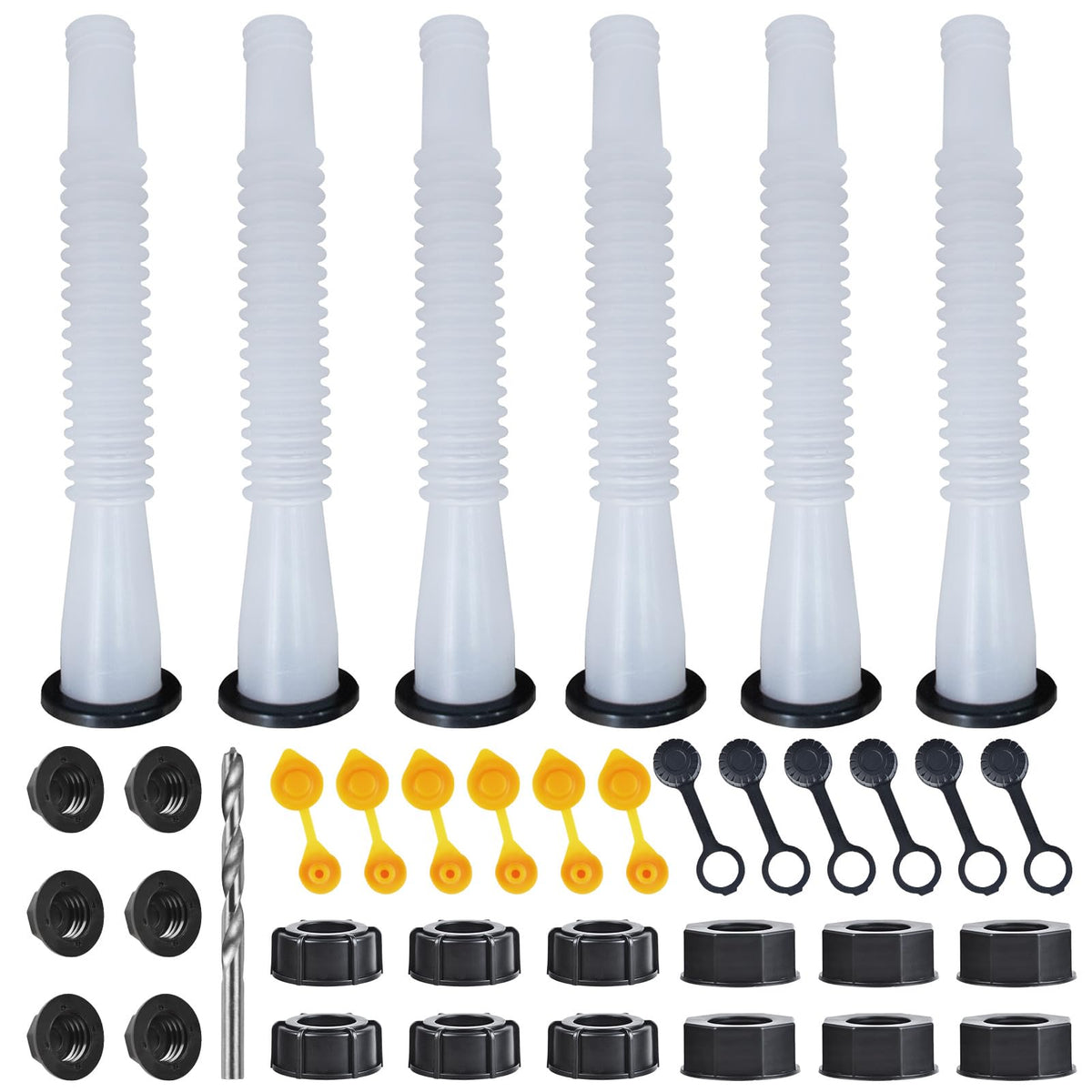 Zoolowua front packaging showing six white replacement nozzles and accessories for quick swap