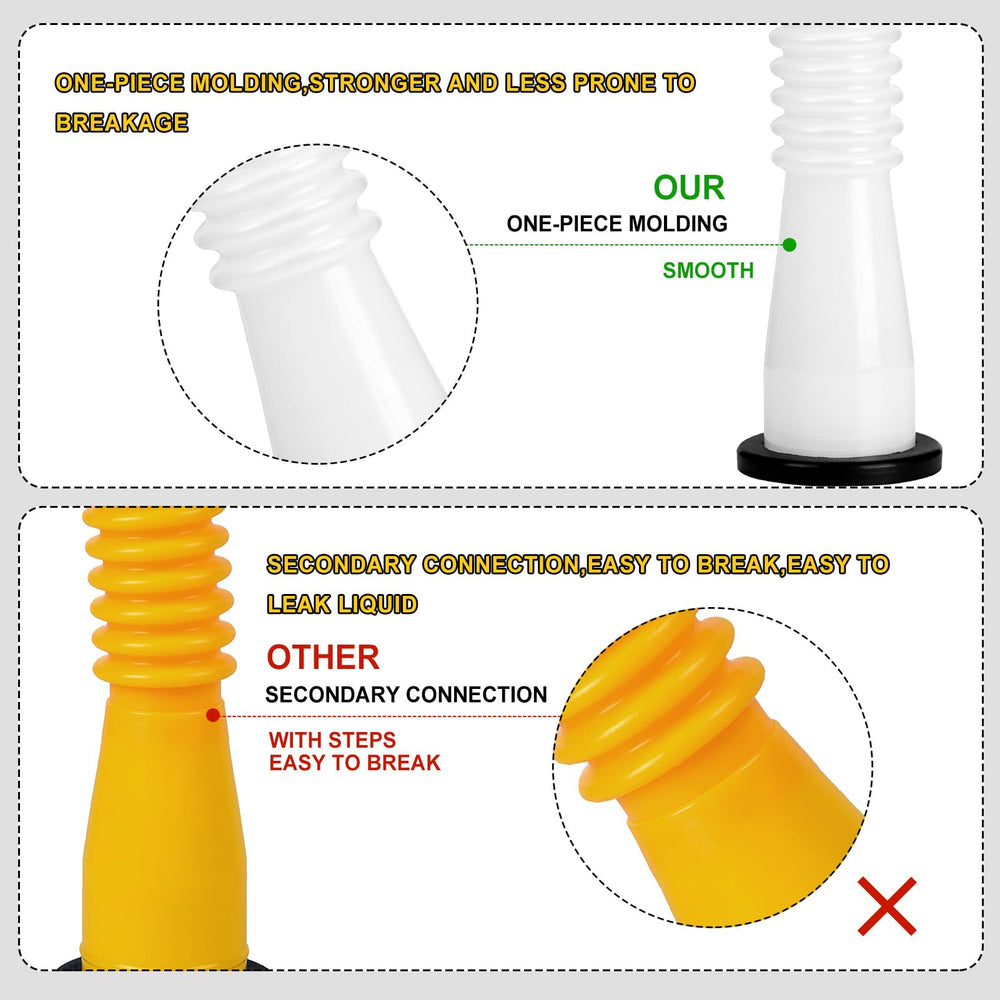 Zoolowua nozzle next to a ruler illustrating 8.1-inch spout length for scale accuracy