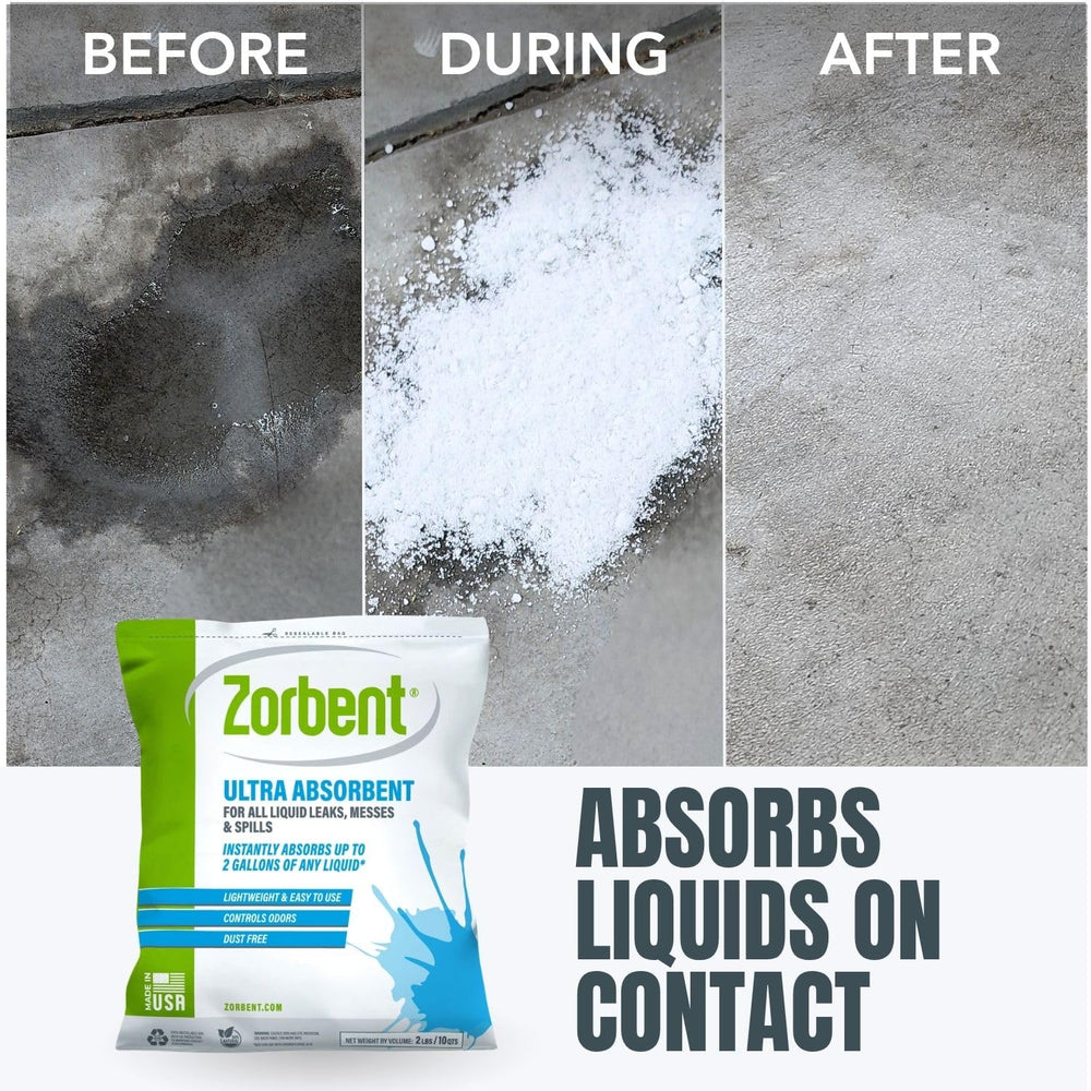 Zorbent applied to pet accident on carpet showing fast cleanup benefit