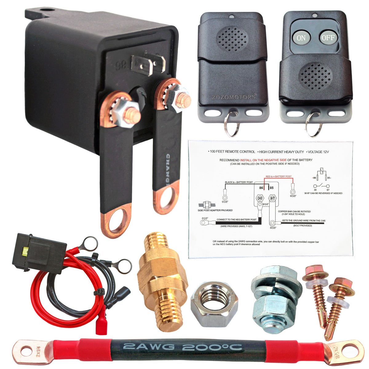 ZOZOMOTORS front unit showing compact relay and robust casing for long life