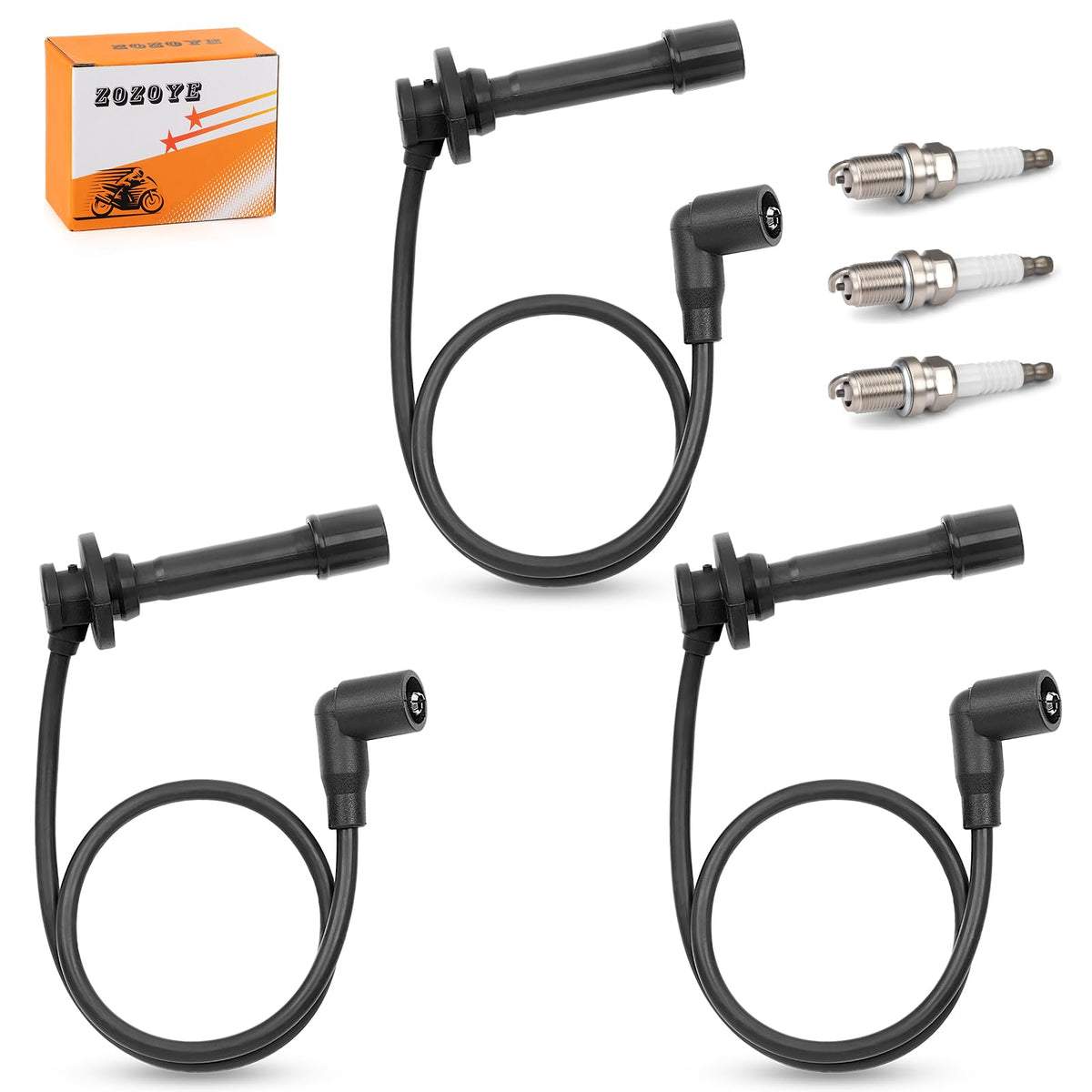 zozoye front packaging kit showing three plugs and wires, clear compatibility benefit