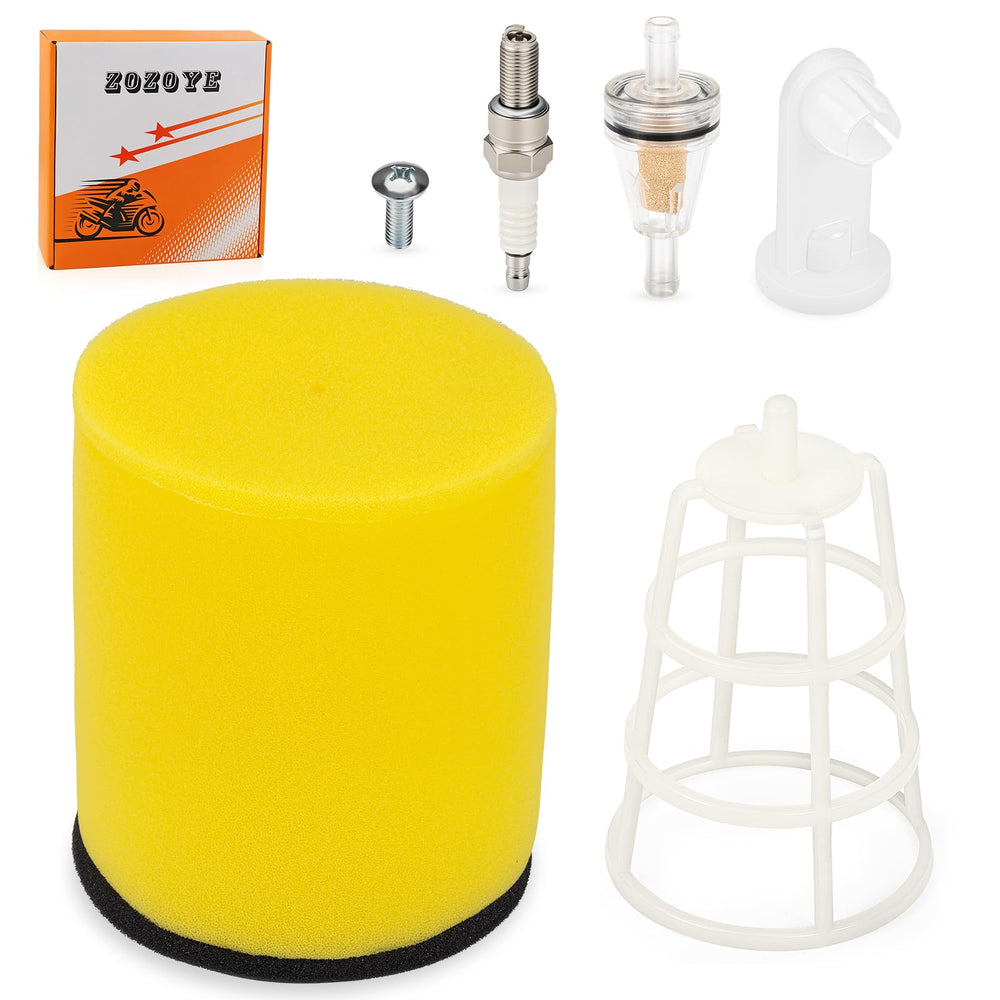 zozoye fuel filter and all kit parts laid out for quick visual confirmation before install