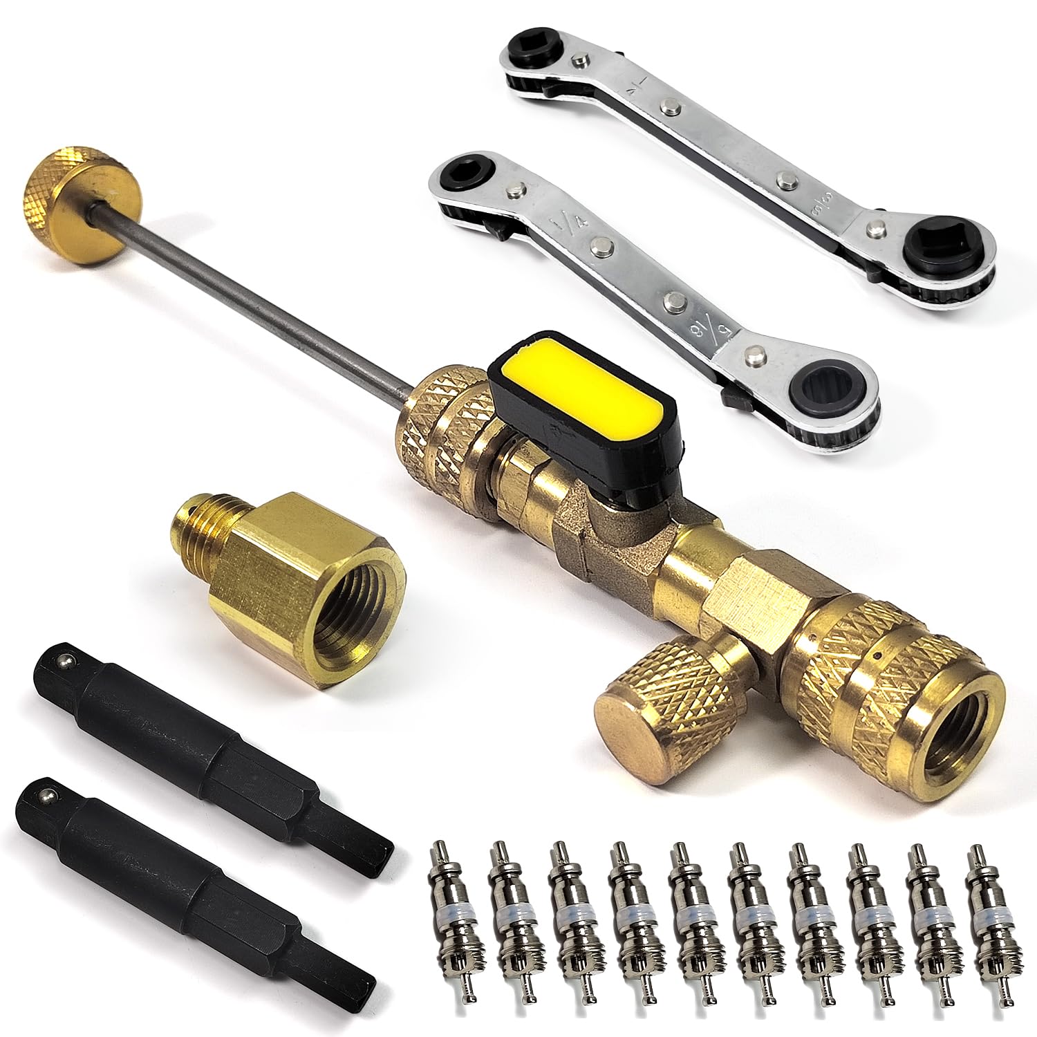 ZPSNDP core removal tool front view showing durable brass and non-slip handle for reliable service