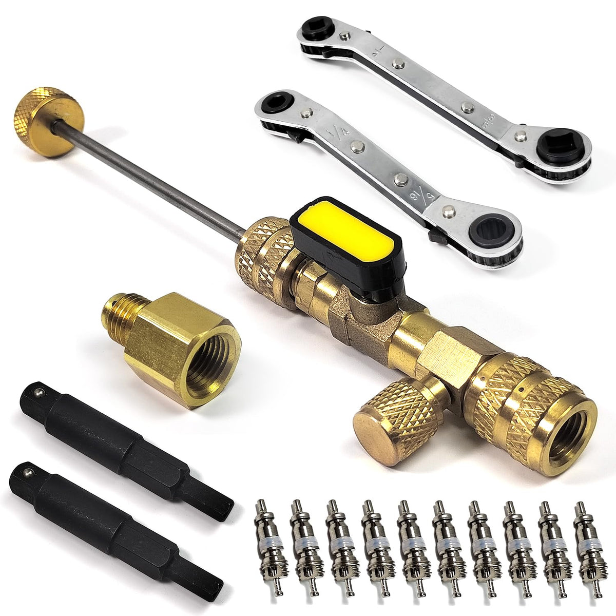 ZPSNDP core removal tool front view showing durable brass and non-slip handle for reliable service