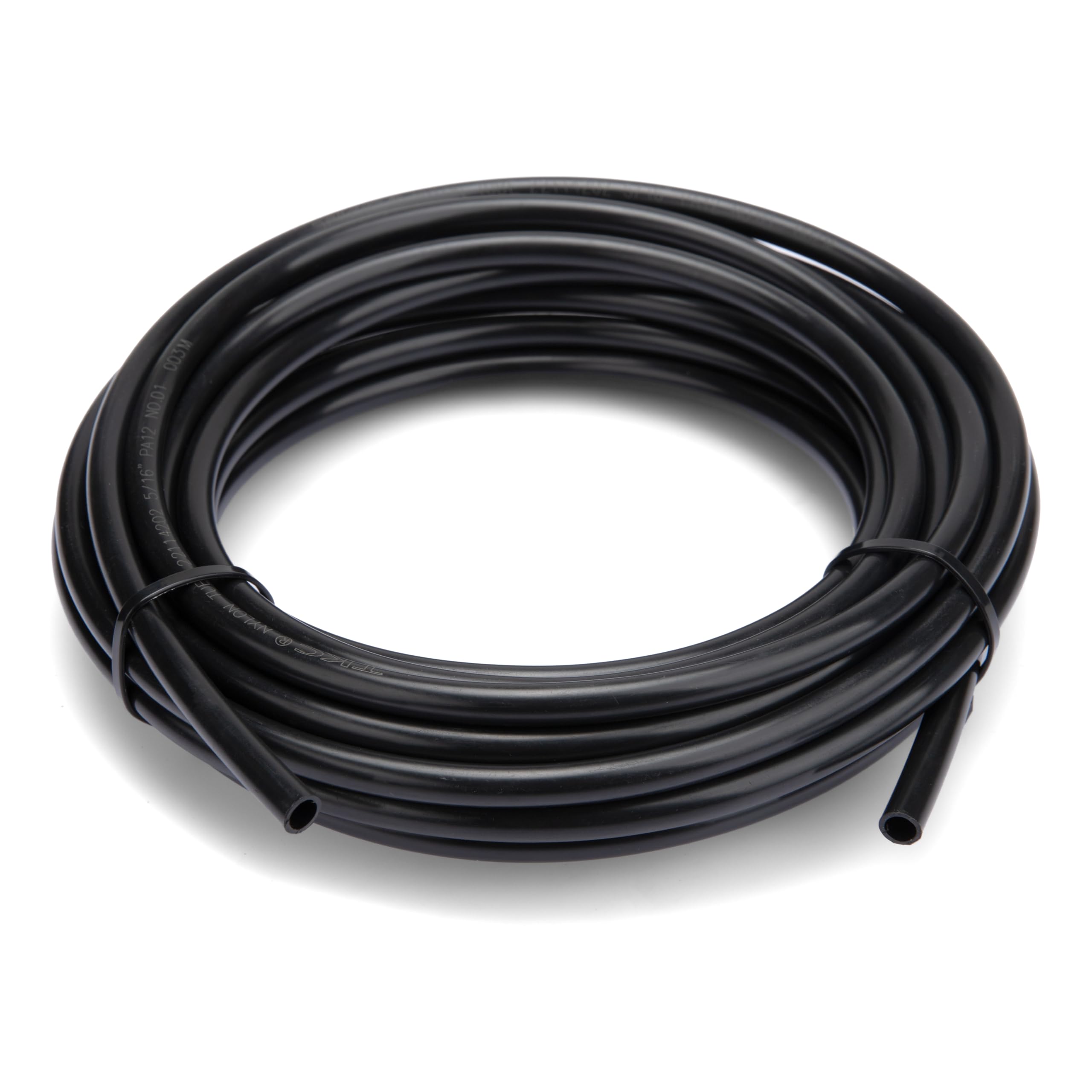 ZTTM fuel line with hose clamps and barbs, demonstrates secure connection option
