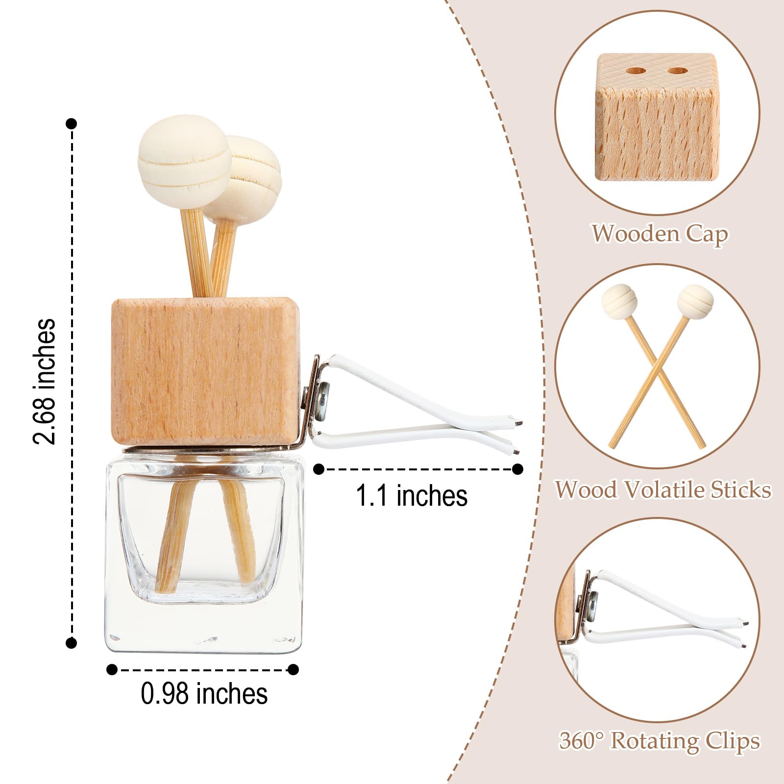 Zubebe filled bottle with wooden sticks showing easy scent release benefit