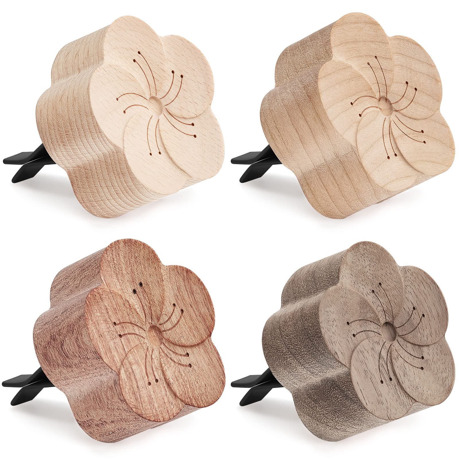 Zubebe wood flower front view showing natural finish and aesthetic appeal