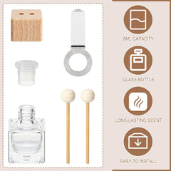 Zubebe wooden reeds inserted into bottle showing wick action for steady scent