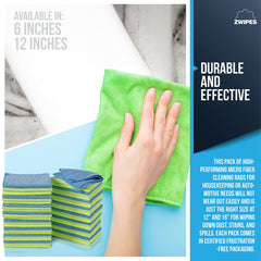 Zwipes wiping glass to a streak-free shine showing brand effectiveness on windows