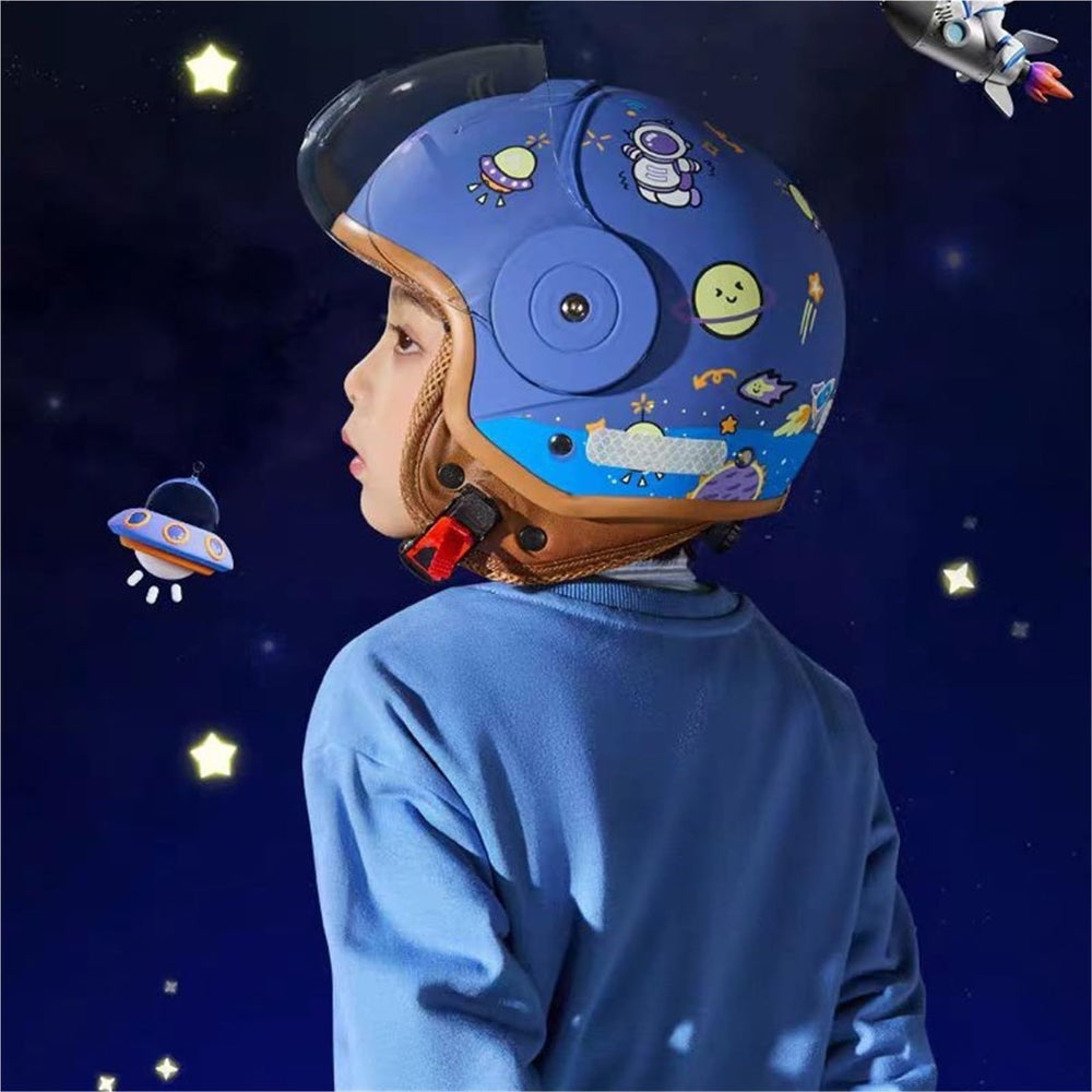 ZXKWFL child wearing helmet while scooter riding illustrating safe use