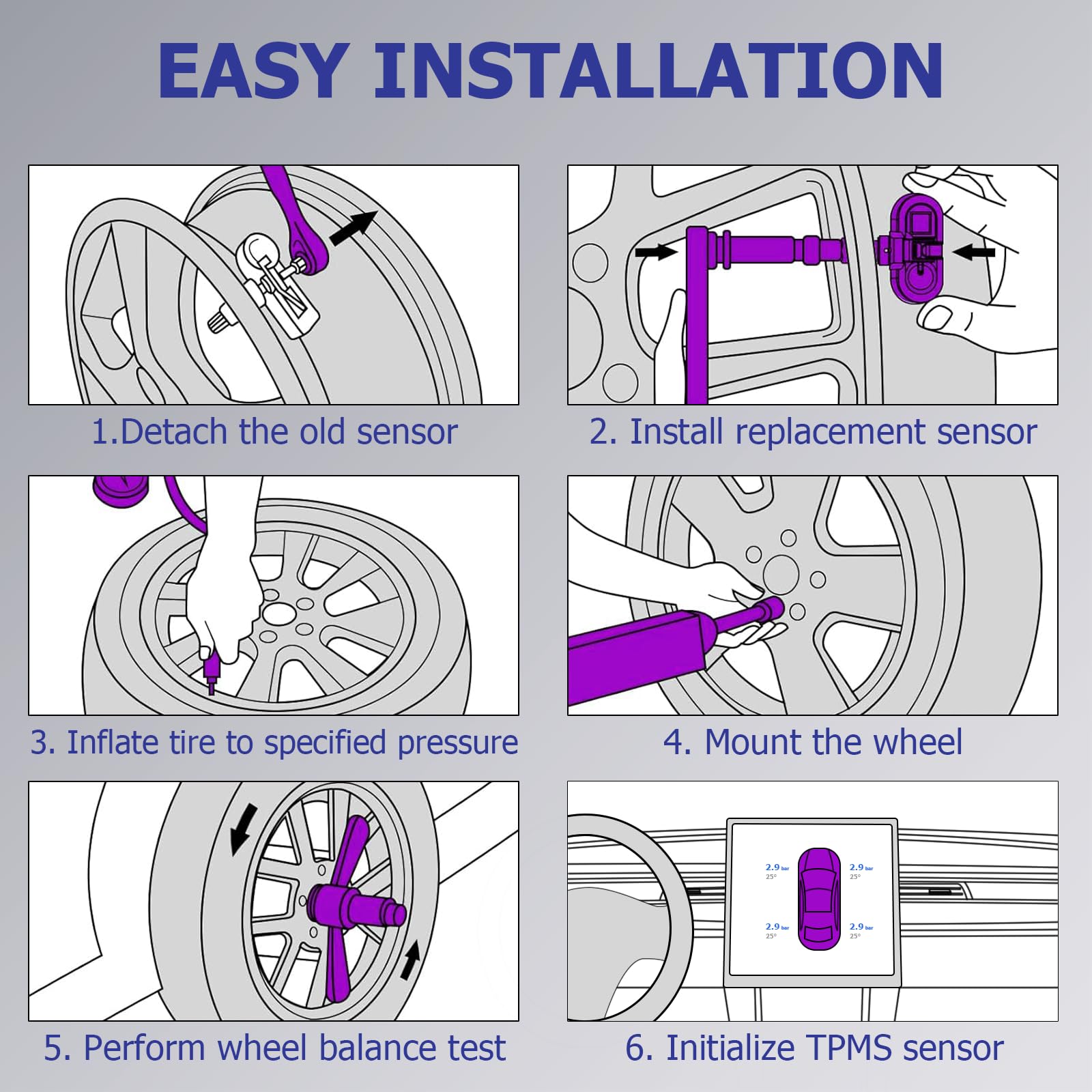 ZYCAPATP TPMS packaging and label showing OE references and warranty