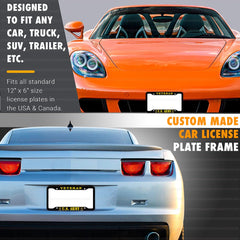 ZYEEXHB installed on vehicle rear showing unobstructed registration visibility benefit