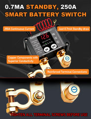 Zypherion LED voltmeter close-up displaying battery voltage for instant status checks